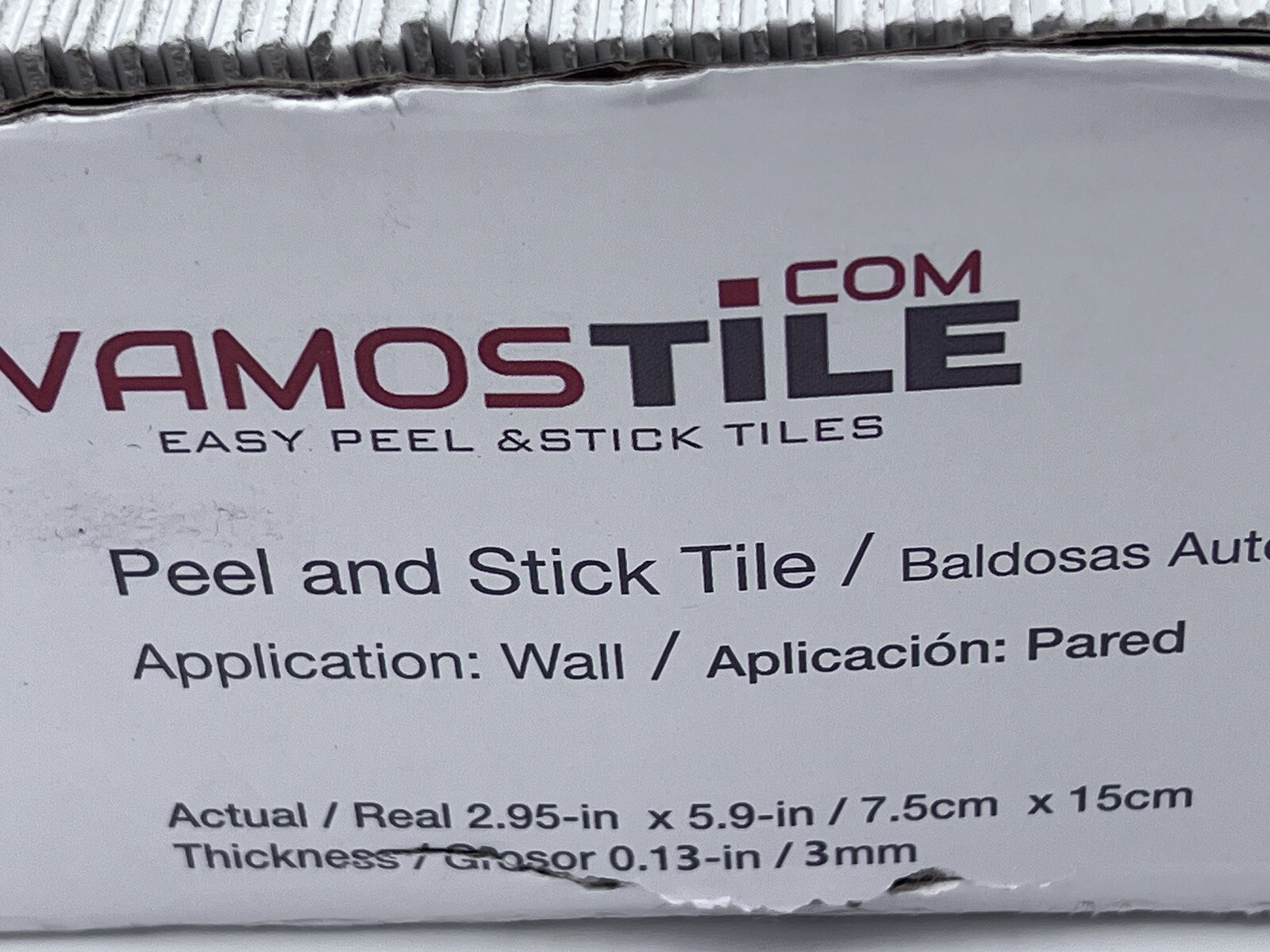 Tile PeelBacksplash and Stick3 Vamos Tile 100-Piece Glossy Dolomite White