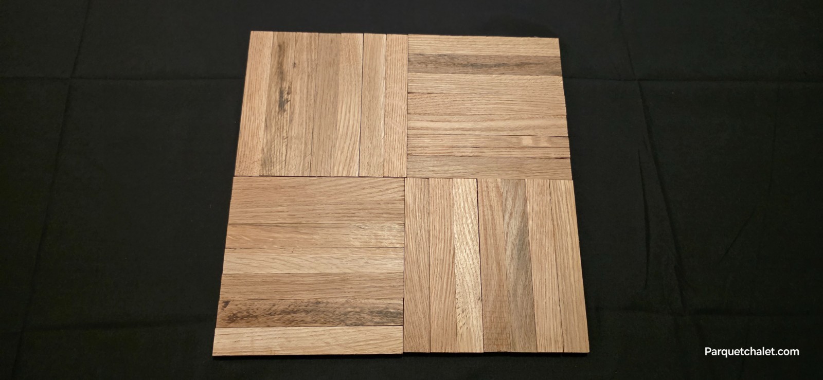 Unfinished White Oak Parquet – 7 Fingers – 12″ x 12″ x 5/16″ – Single Tile