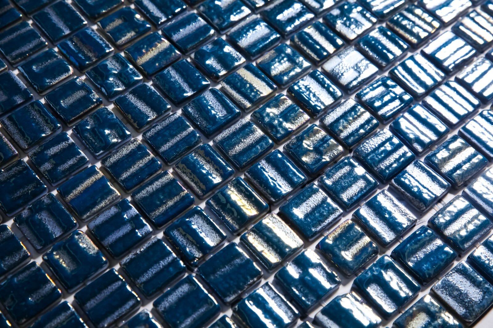 Pressed Glass Mosaic on Net for Pool 32.5×51.5 -Alves Blend Cobalt Pool