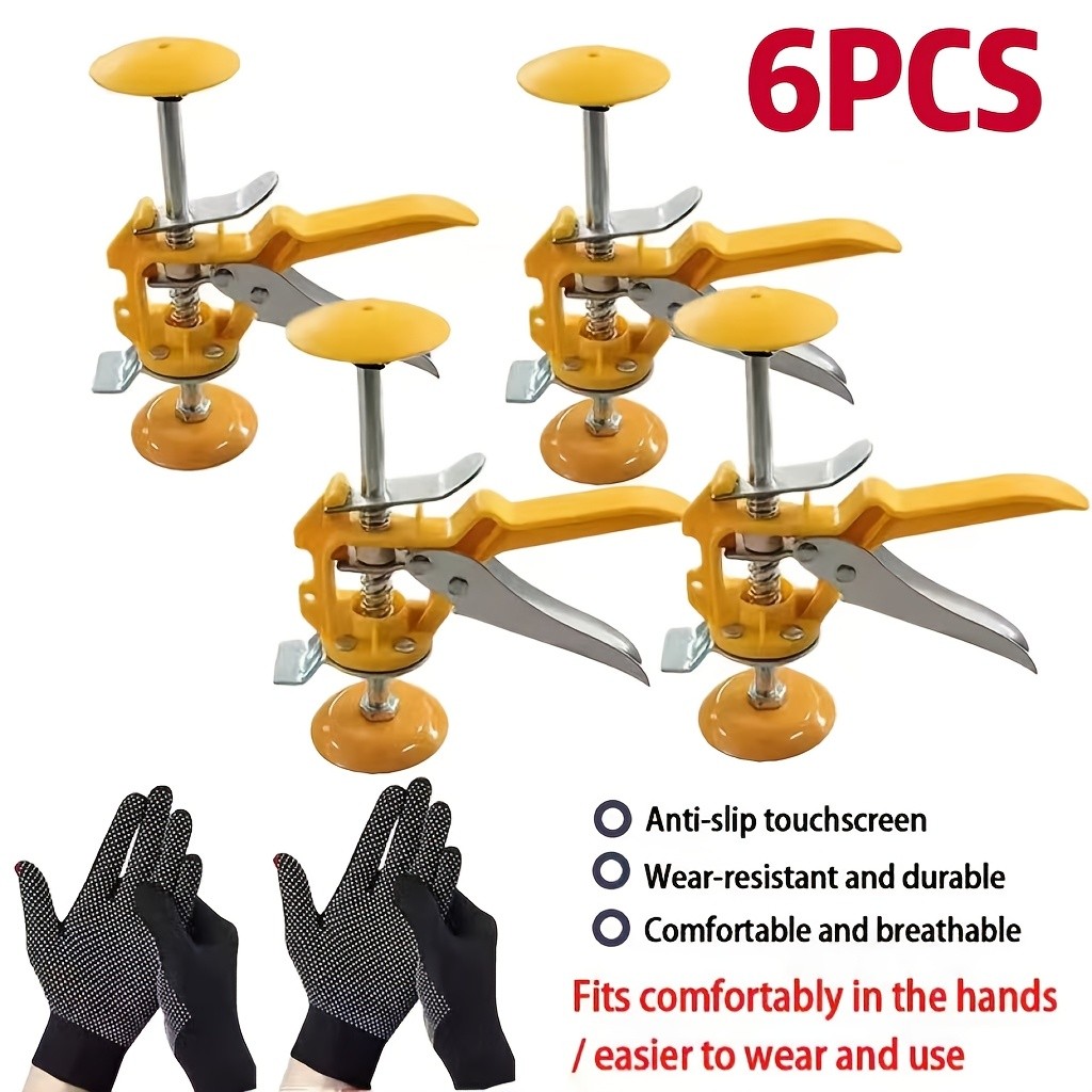 6-Piece Multifunctional Tile Leveling System—Height-Adjustable Lifting Tool