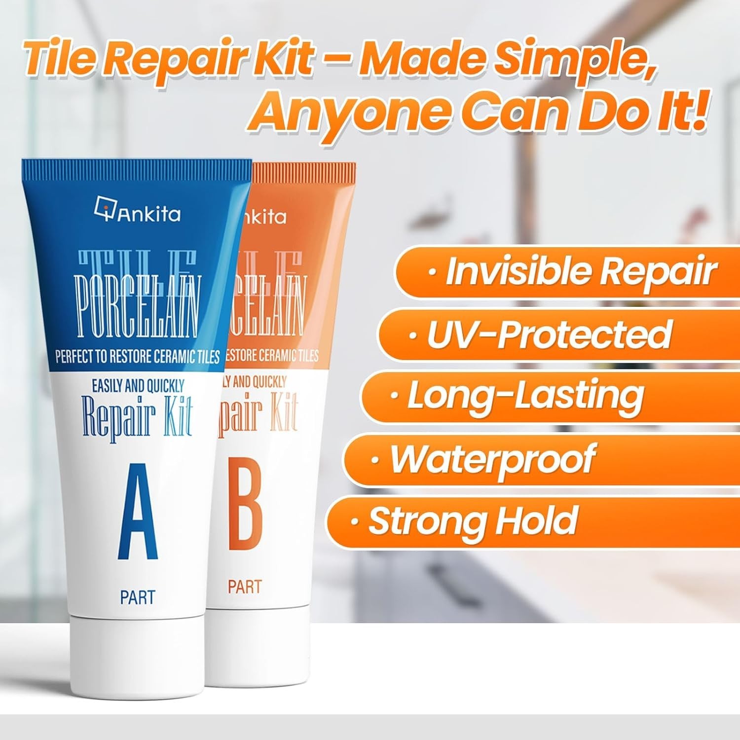 Invisible Crack Filler – Waterproof Tile Repair for Ceramic and Porcelain Tiles