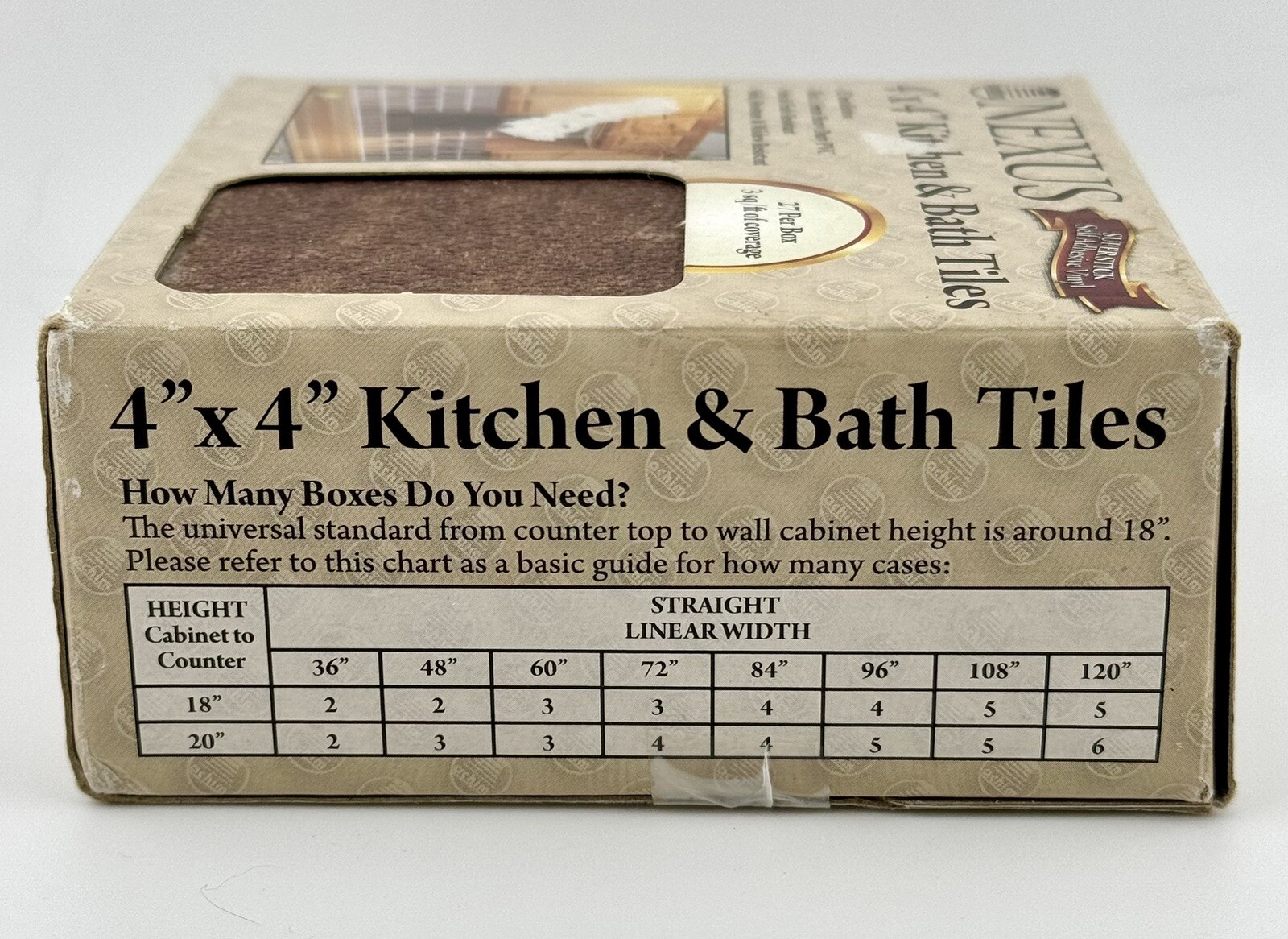 Achim Nexus Peel and Stick Terra 4″x4″ Vinyl Wall Tiles 3 Square Feet New