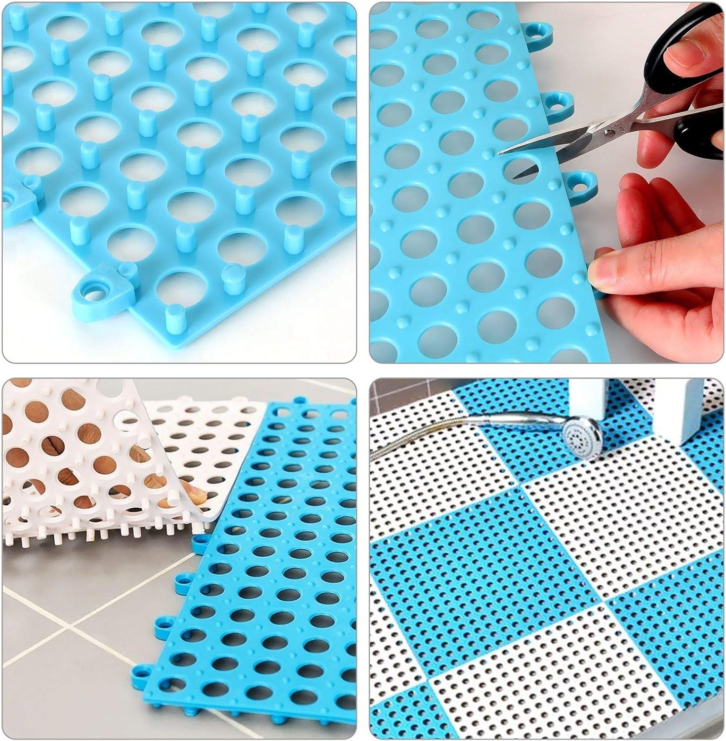 12 Pack 11.8″ x 11.8″ Interlocking Floor Tiles with Drain Holes Soft PVC Non …