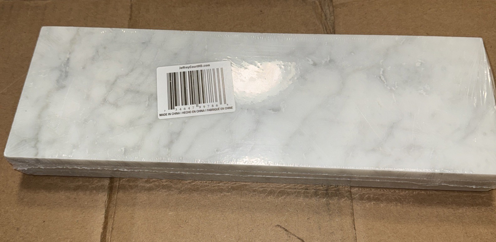 3 Pack Jeffrey Court Carrara 4″ x 12″ Marble Wall Tile Trim 99786 sealed pack