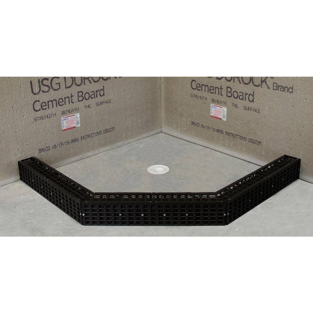 Shower Base Curb Building Kit Kirb-Perfect Adjustable Height Length Wood Black
