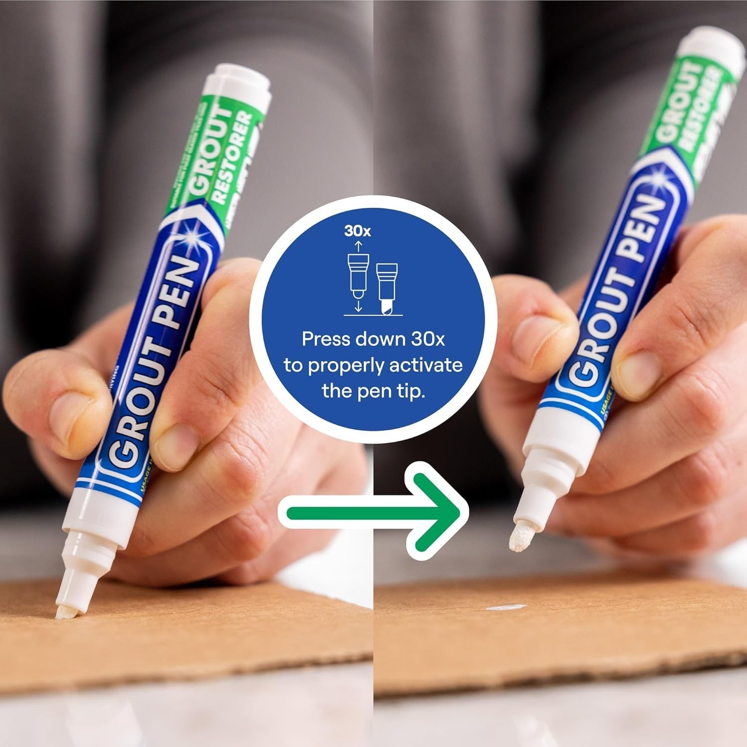 Versatile Grout Paint Pen – Wide 15mm Tip, White & Waterproof for All Tiles