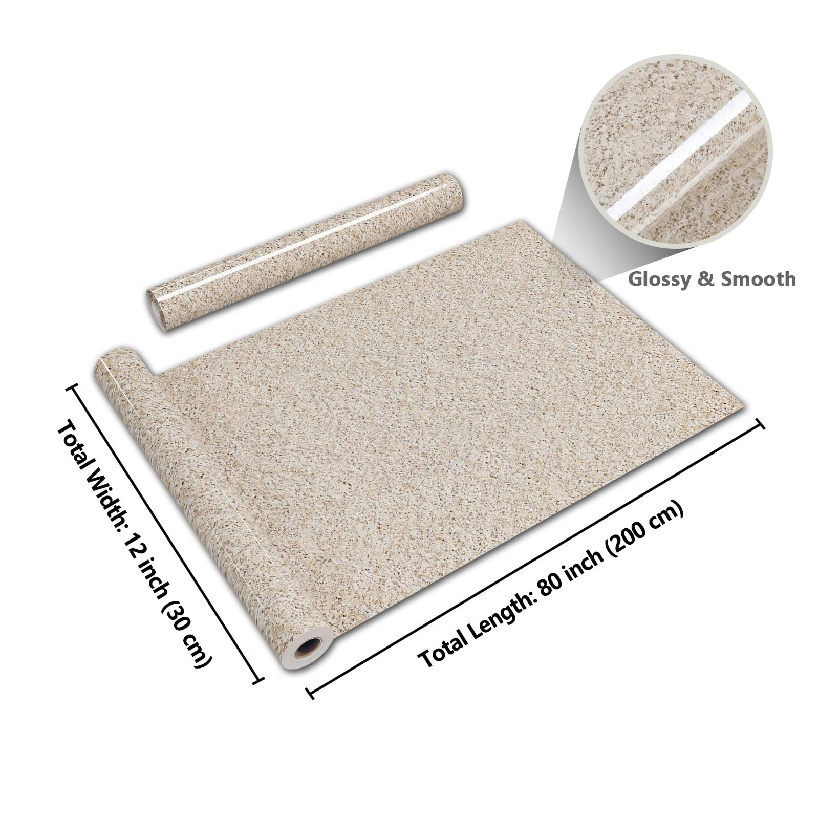 CRE8TIVE Light Brown Granite Contact Paper for Countertops Waterproof Granite…