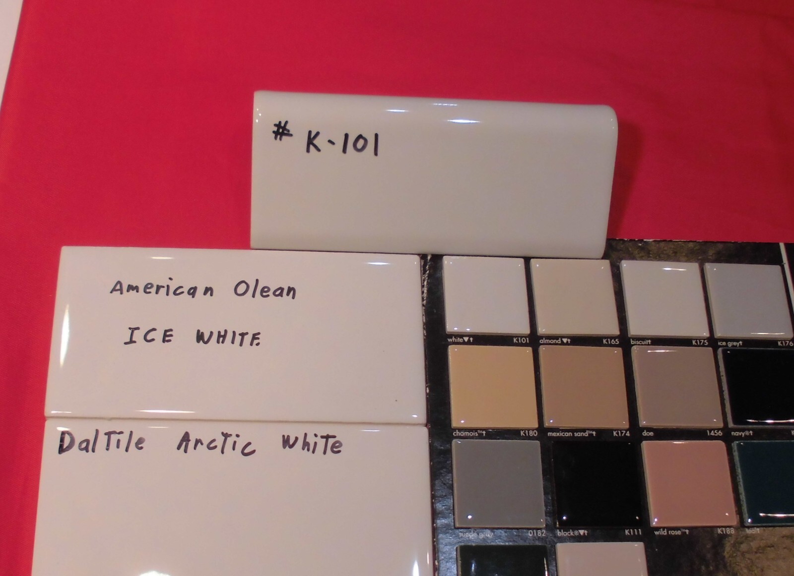 1 pc. Daltile #K-101 Kohler White: V – Cap Ceramic Trim Tile; Countertop Edging