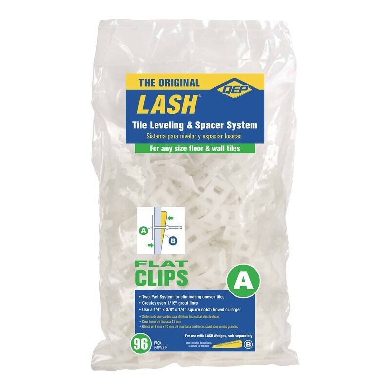 The ORIGINAL LASH QEP 96 Count Tile Leveling Clips Brand NEW 1/16″ Grout Lines
