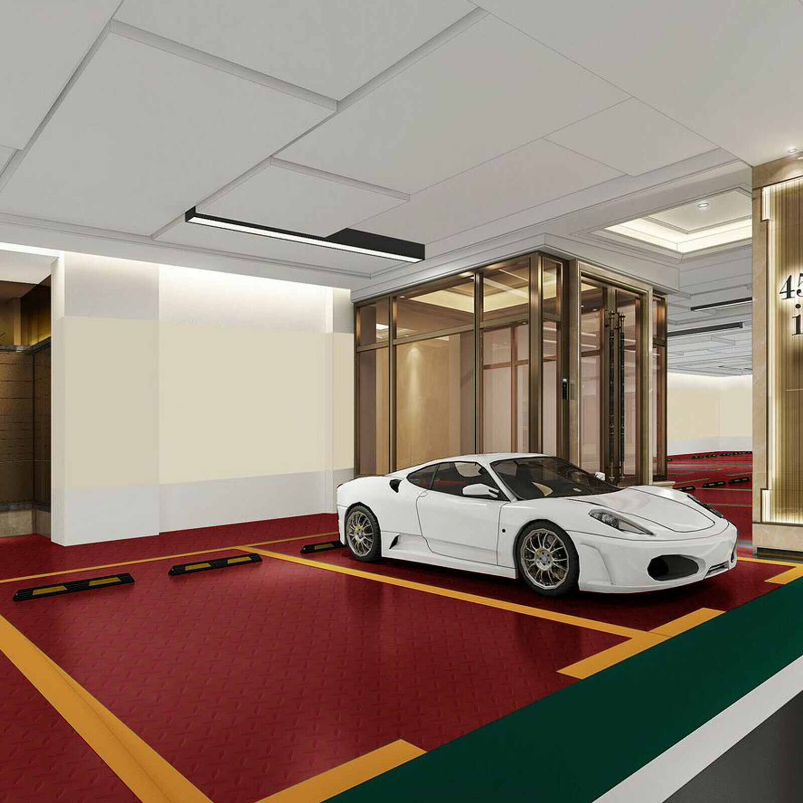 Garage Flooring Mat Roll Trailer Floor Covering Flooring Raised Anti-Slip Mat