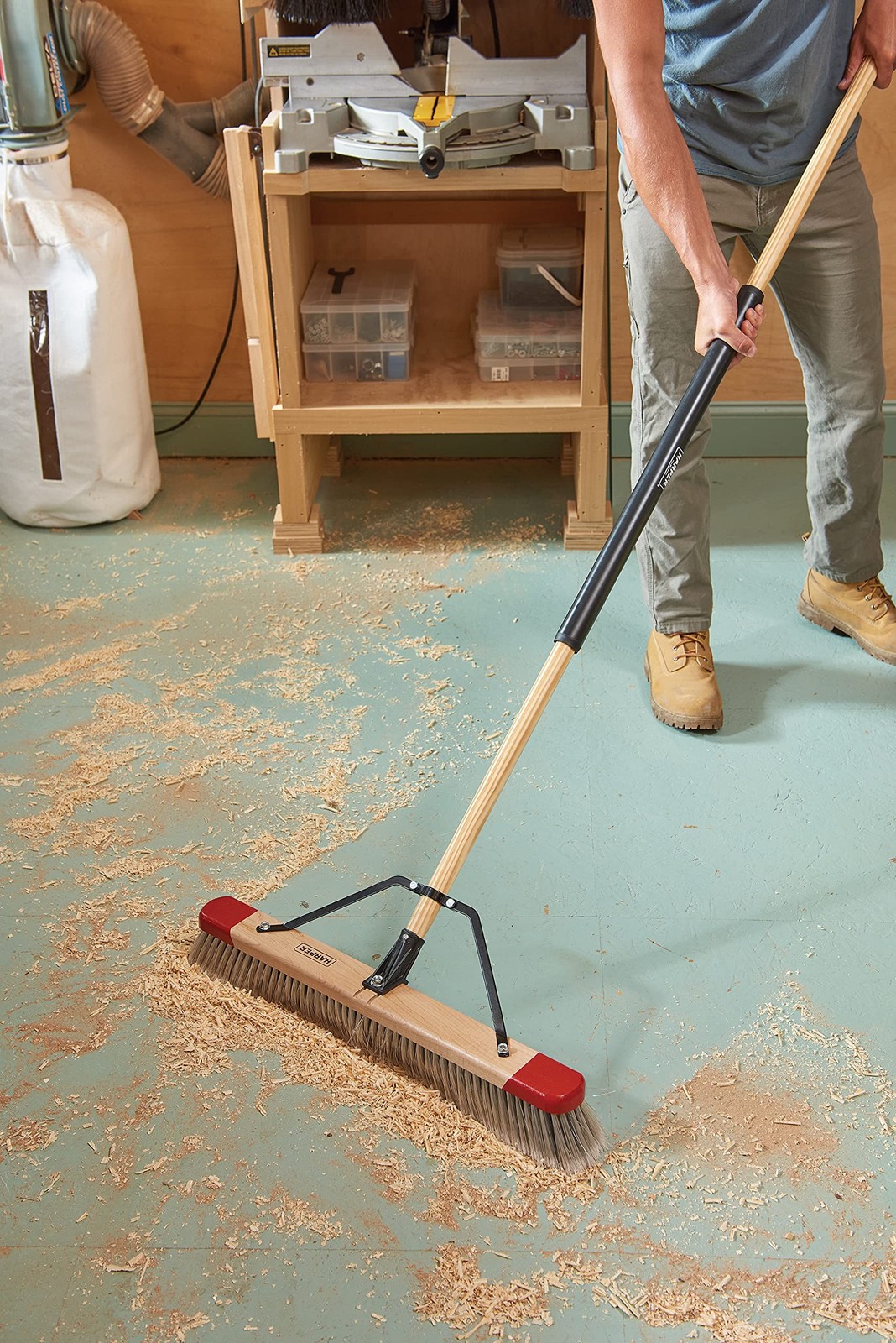 Harper 24 Inch Indoor Push Broom, Premium Heavy Duty Smooth-Surface Floor Cle…