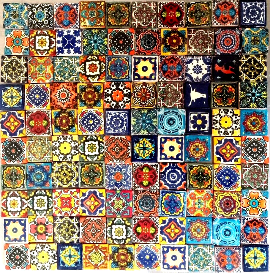 100 Individual 4×4 Mexican Tiles Ceramic Mexico tile #03