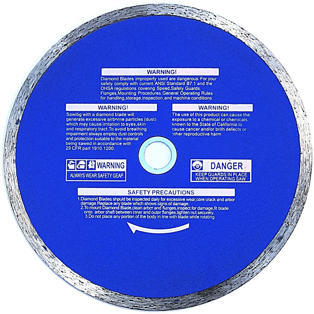 tile diamond blade for porcelain and stones 4”, 4.5″ (4 1/2”) 5″, 7″, 10″