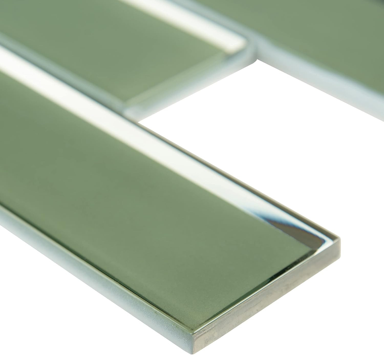 Beveled Glass Mesh-Mounted Tile 11.73″ x 11.73″ for Stunning Flooring