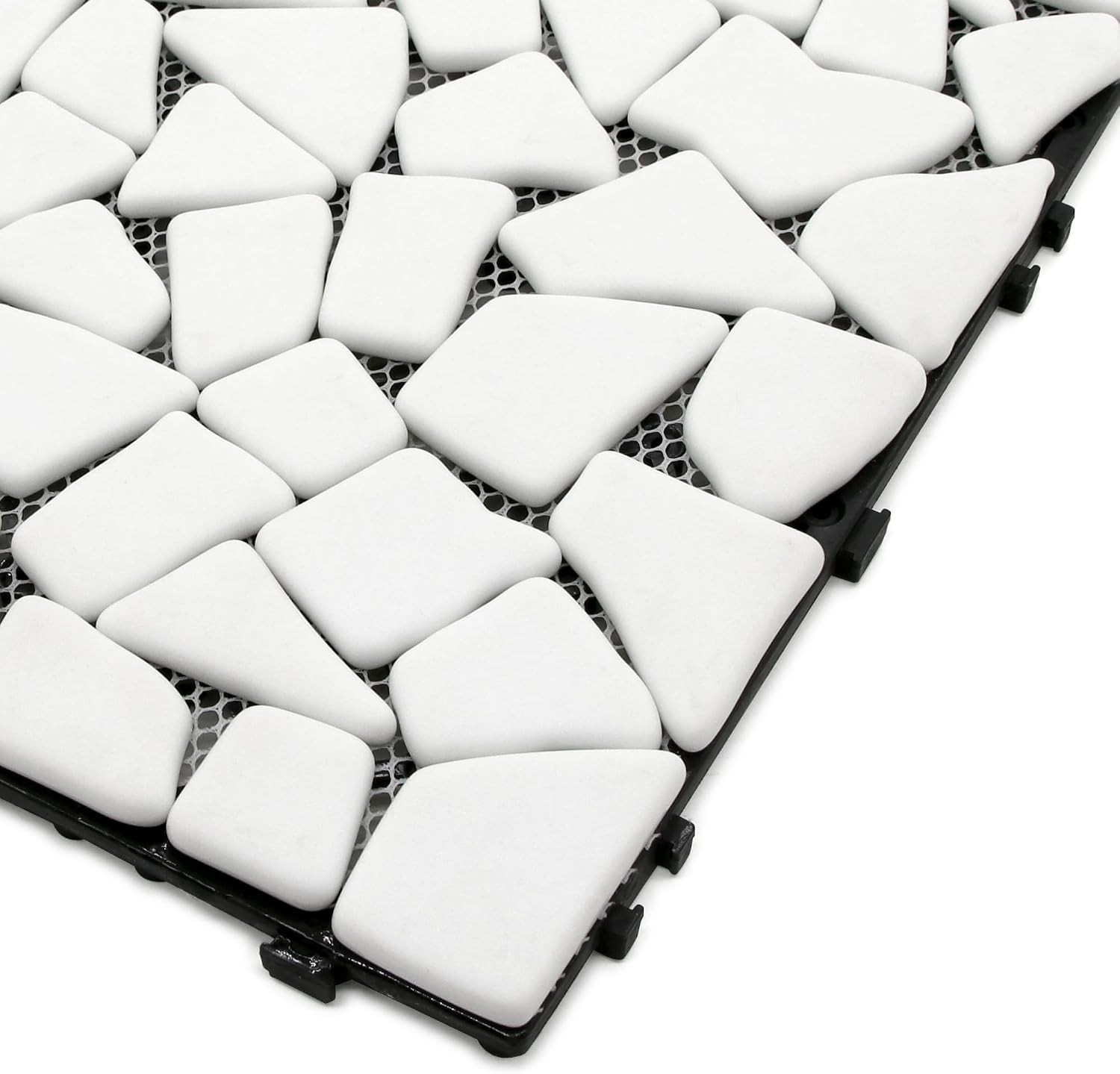 Stunning 4PCS Waterproof Marble-Look Interlocking Deck Tiles for Stylish Spaces