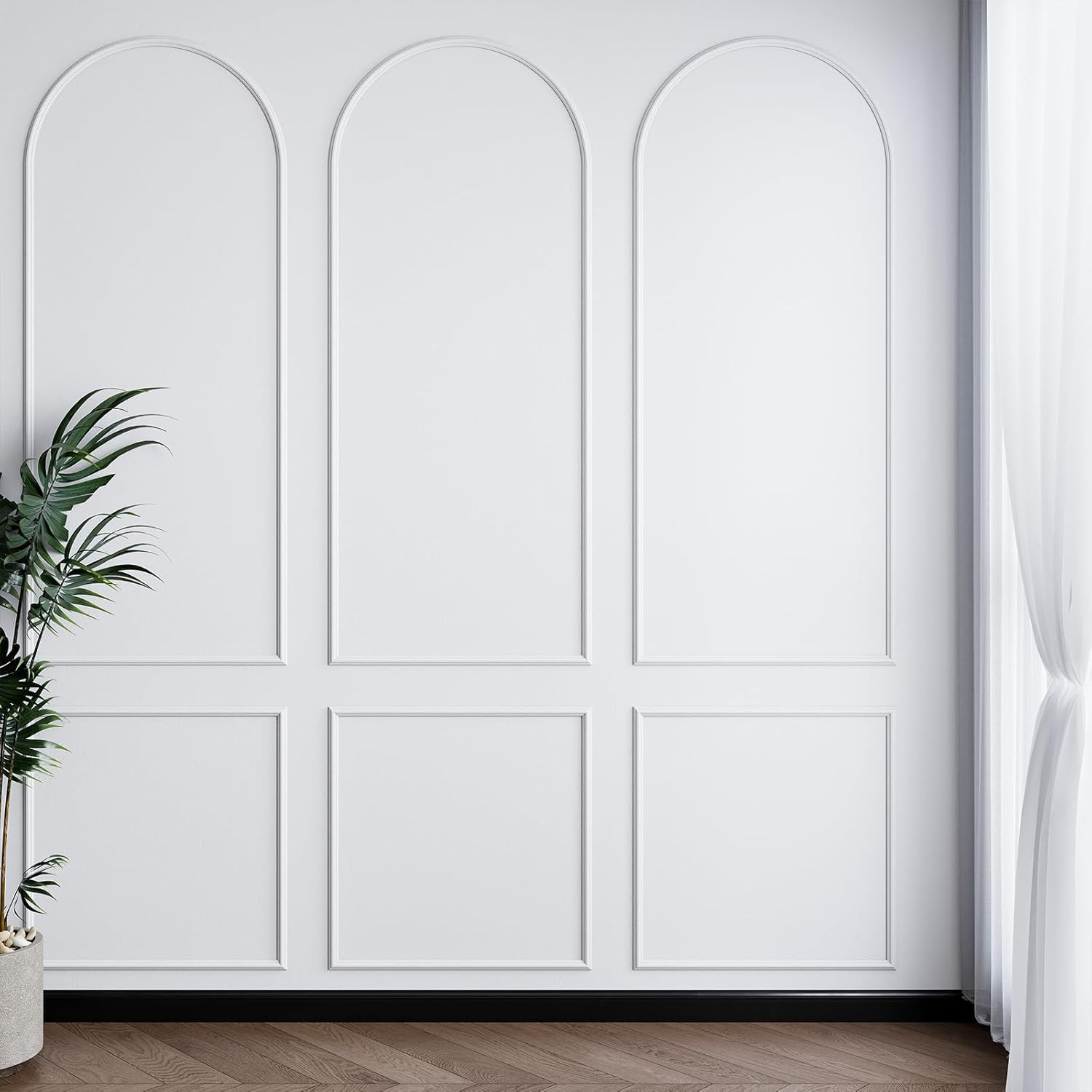 Peel and Stick Arch Wall Molding Kit – 3 Set Classic Wainscoting Decor