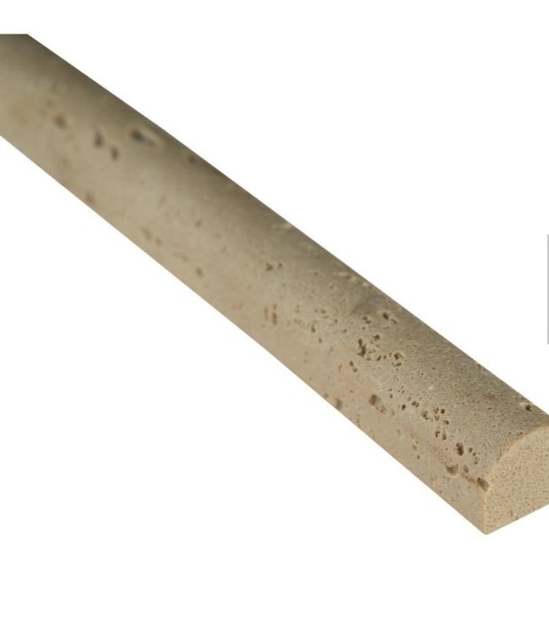 Chairo Pencil Molding 0.75 in. x 12 in. Honed Engineered Stone Marble Wall Tile