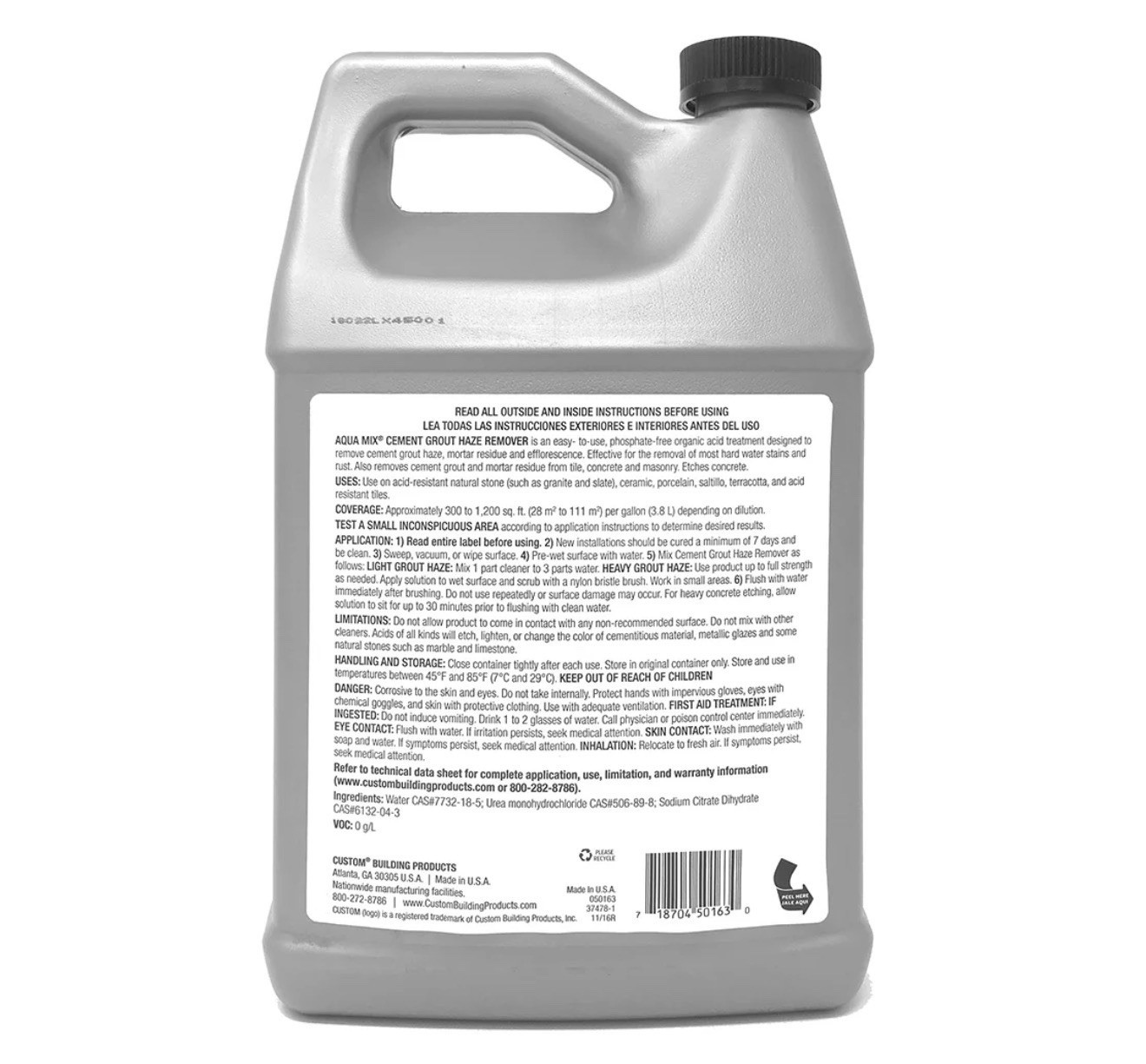 Aqua Mix Cement Grout Haze Remover 1 Gallon Professional Tile & Mortar Cleaner