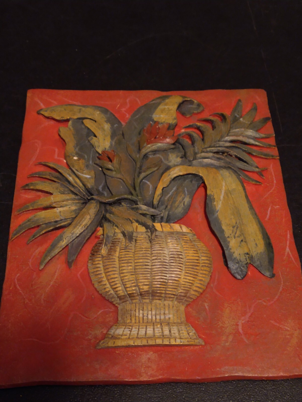 Flowers 4 1/2″ x 5 1/2″ Decorative Ceramic Wall Art Tile Backsplash New 3D