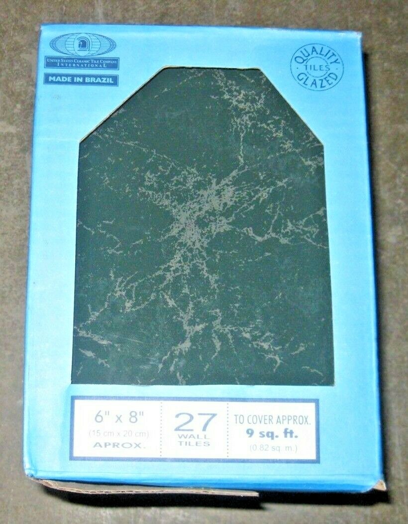 Pine Ceramic Tile Green 6×8* Brite Bath Remodel Marbleized Wall (45 SQ FT)