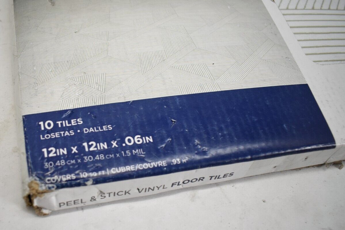 Lot of 20 Tiles Floor Pops Neutral Grey Peel & Stick Floor Tiles 12″ x 12″