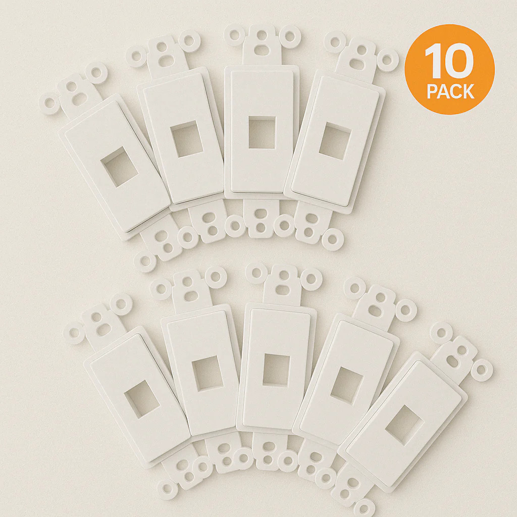 Decorator‑Style 1‑Port Keystone Insert 10 Pack Wall Plate Module UL Listed