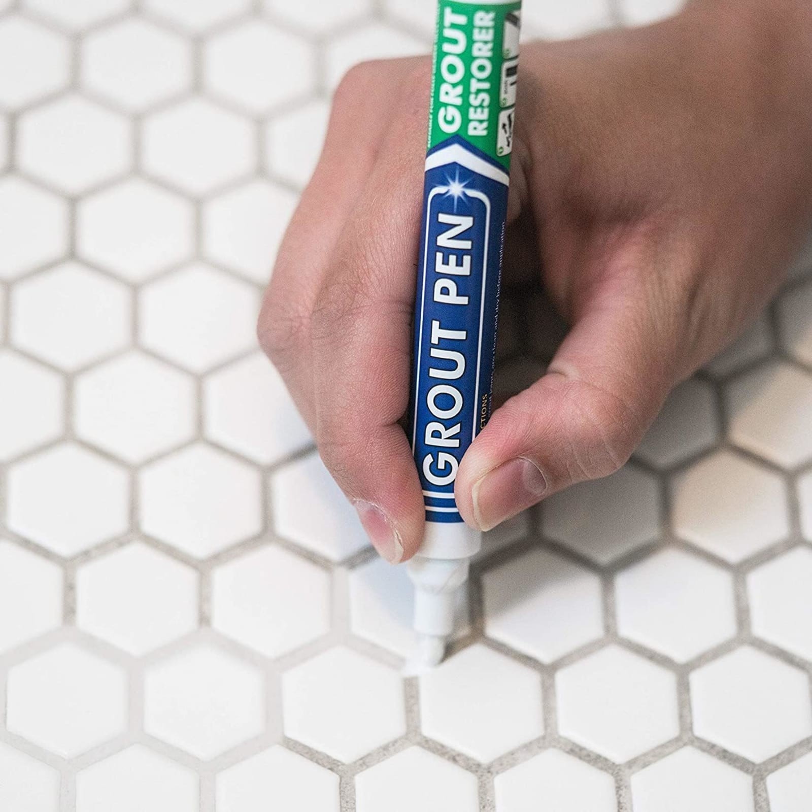 White Tile Grout Paint Marker Restorer 5mm Narrow Tip 7mL Water-Based Non-Toxic