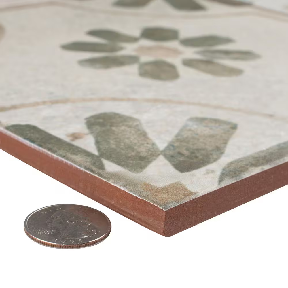 Kings Blume Sage 17-5/8 In. X 17-5/8 In. Ceramic Floor and Wall Tile (10.95 Sq.