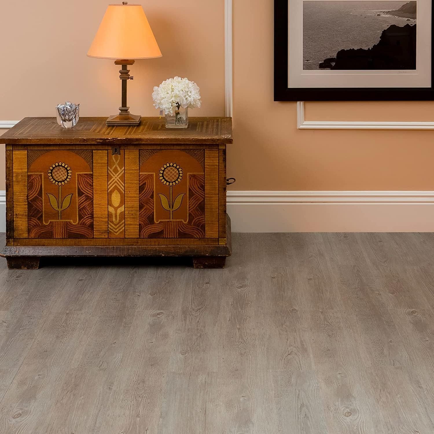 Easy DIY Light Grey Oak Vinyl Peel and Stick Planks – 10-Pack Flooring
