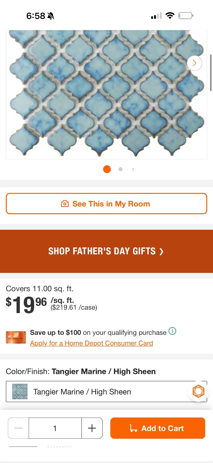 Coral Blue Mosaic Tile By Lantern Series