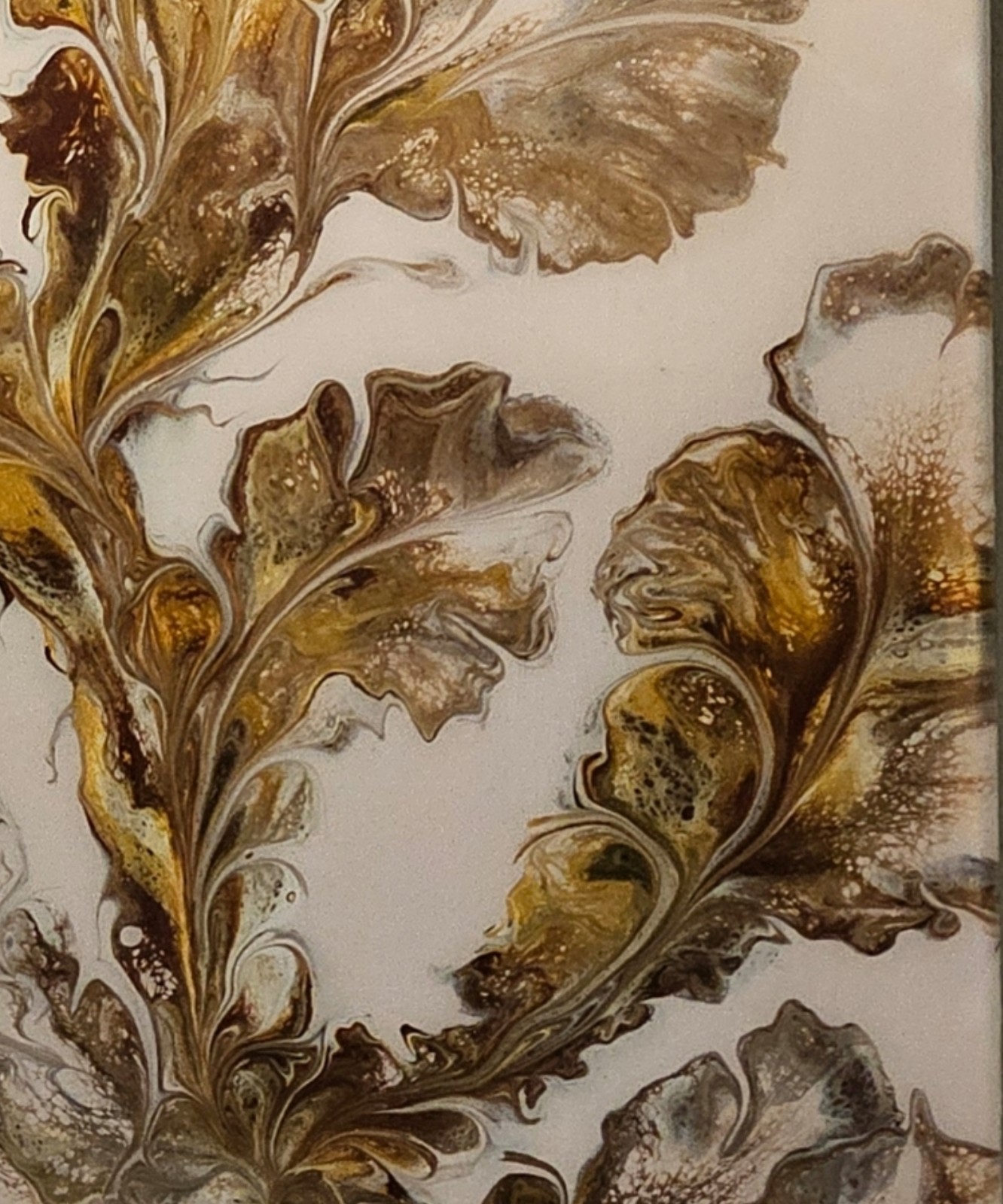 Lg 24×36 Beautiful epoxy resin coated floral dutch pour/w matching coasters.