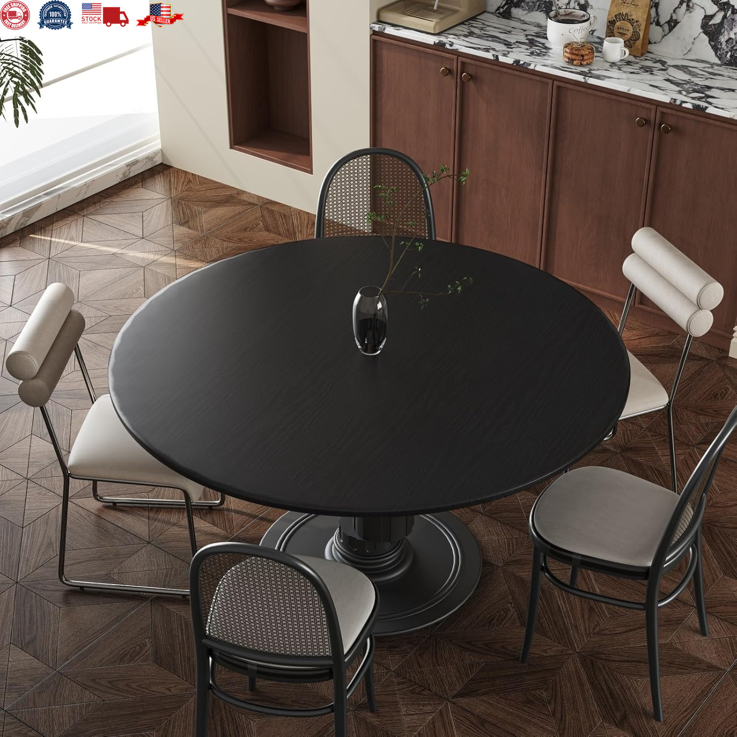 Black Wood Grain Contact Paper Peel Stick Self Adhesive Wallpaper Vinyl Wrap New