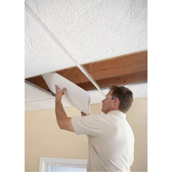 2X2 Ft. Radar Basic White Square Edge Lay-In Ceiling Tile Case of 4 (16 Sq. Ft.)