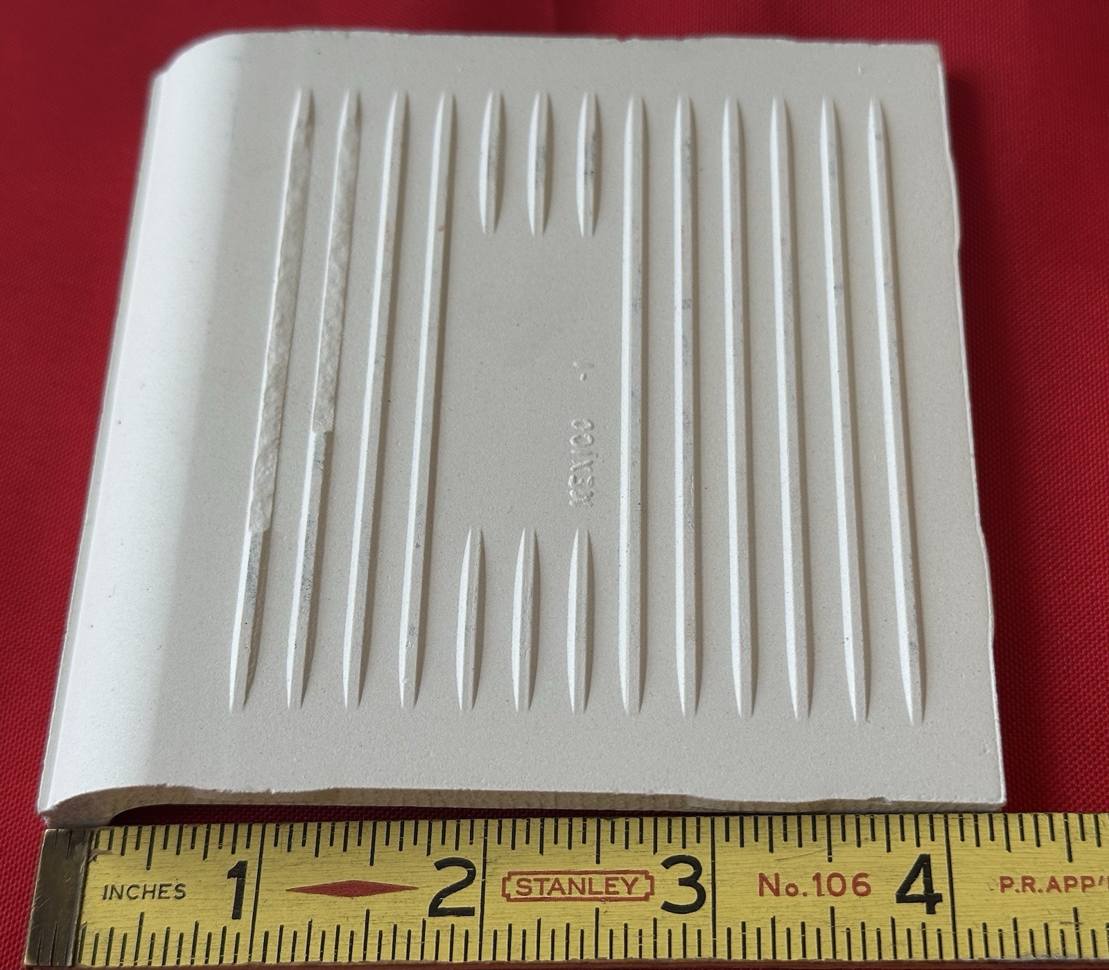 1 pc. Gloss Ice-Gray: stack-on-top Cove Base Ceramic Tile, 4-1/4″ by Daltile NEW
