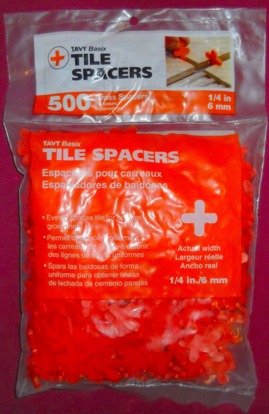 (2) NEW Tavy Basix Tile Spacers 1/4″ 6mm 500 Cross Pcs Plastic Tiling Install