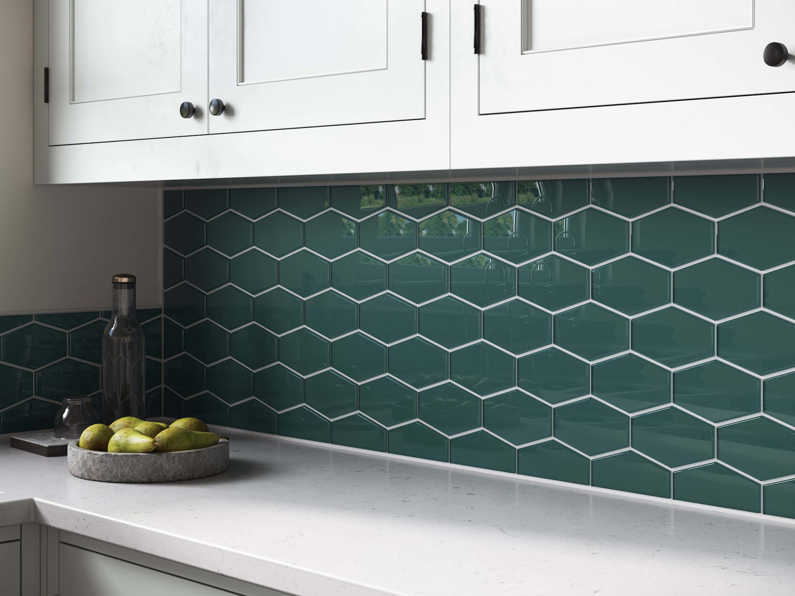 Cruz Bay Studio MKT2871 Long Hex – 11″ x 11″ Geometric Wall Tile – Soft Ivory