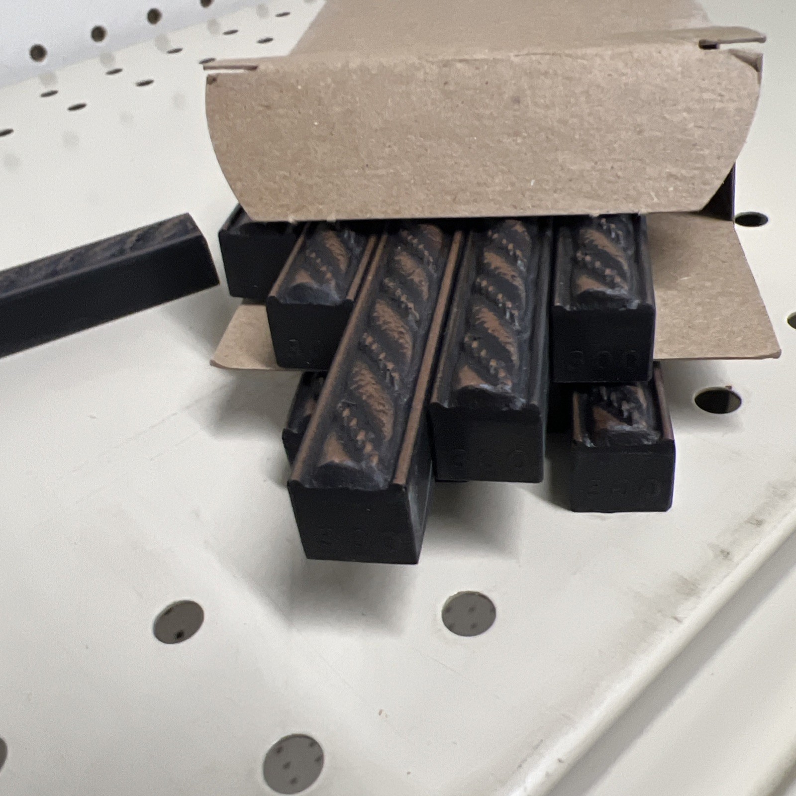 12 Questech Composite Trim Tile .5×12 Braided Rope Listel Oil Rubbed Bronze