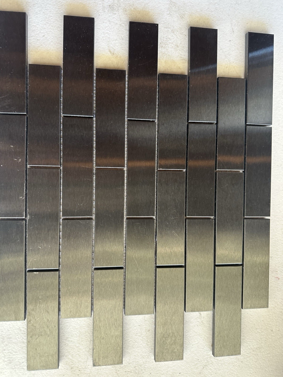 Black Brushed Stainless Aluminum Mosaic 1×4 Mosaic Tile Backsplash Kitchen Bath