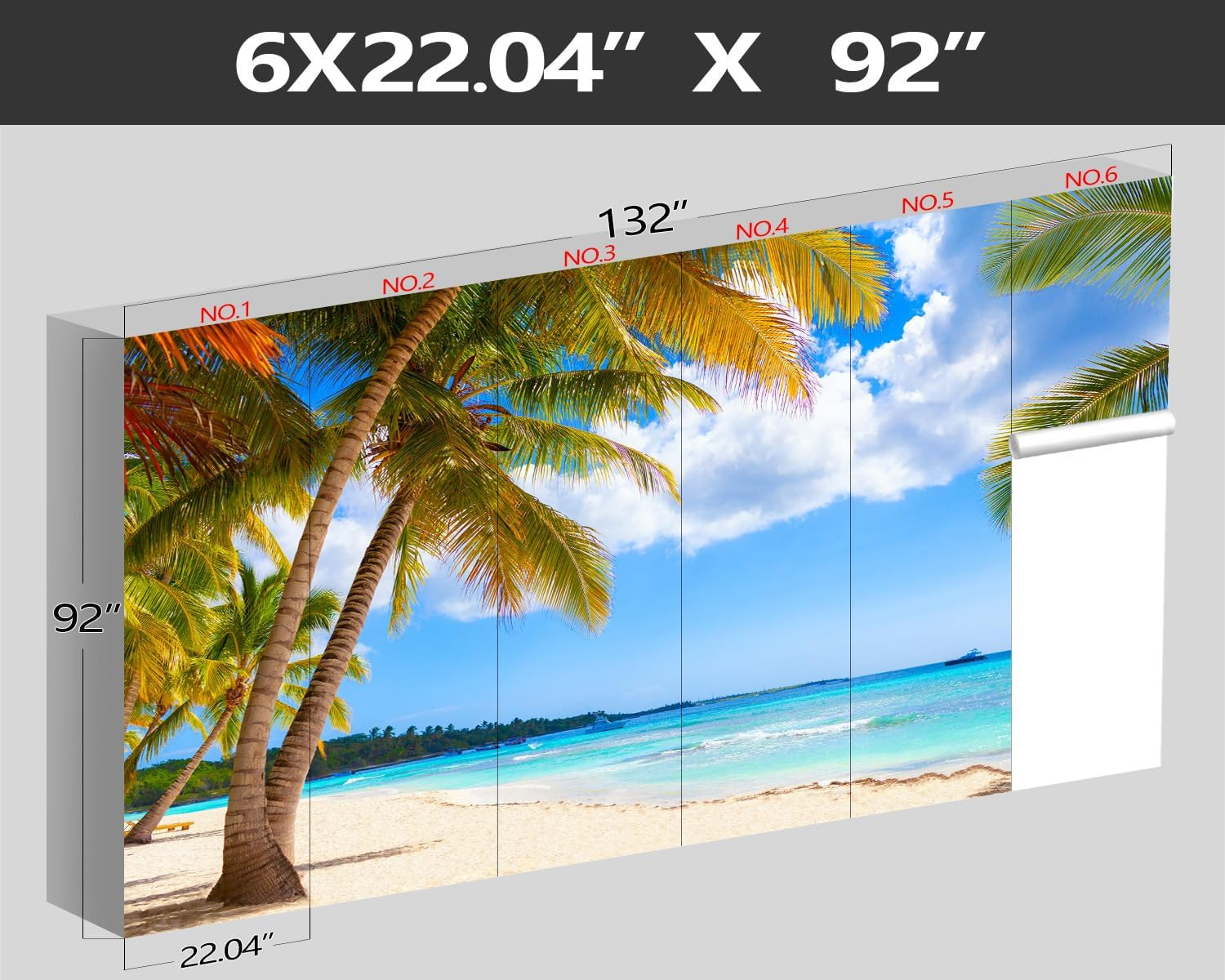 Beach Palms Wallpaper Mural – Tropical Tree Leaf Design for Any Room 132″x92