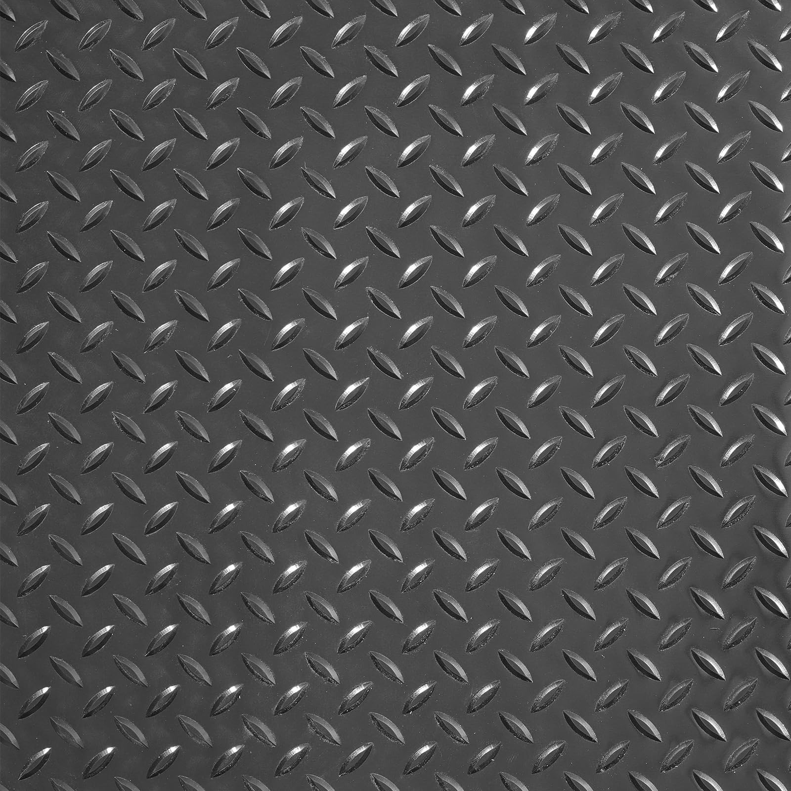 Rubber Flooring Roll 4×15 ft – 3mm Thick Non-Slip Diamond-Plate Mat for Garage,