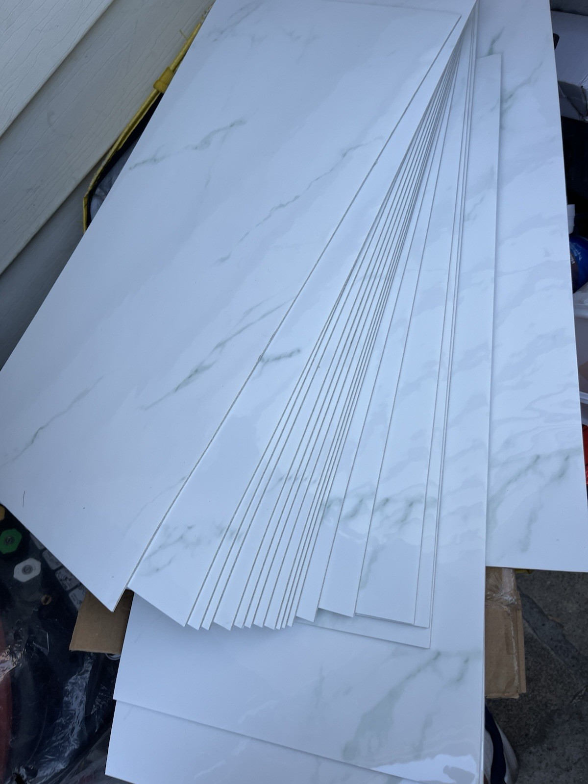 Carrara Marble-Look Porcelain Floor & Wall Tile 12×24 White/Gray Matte