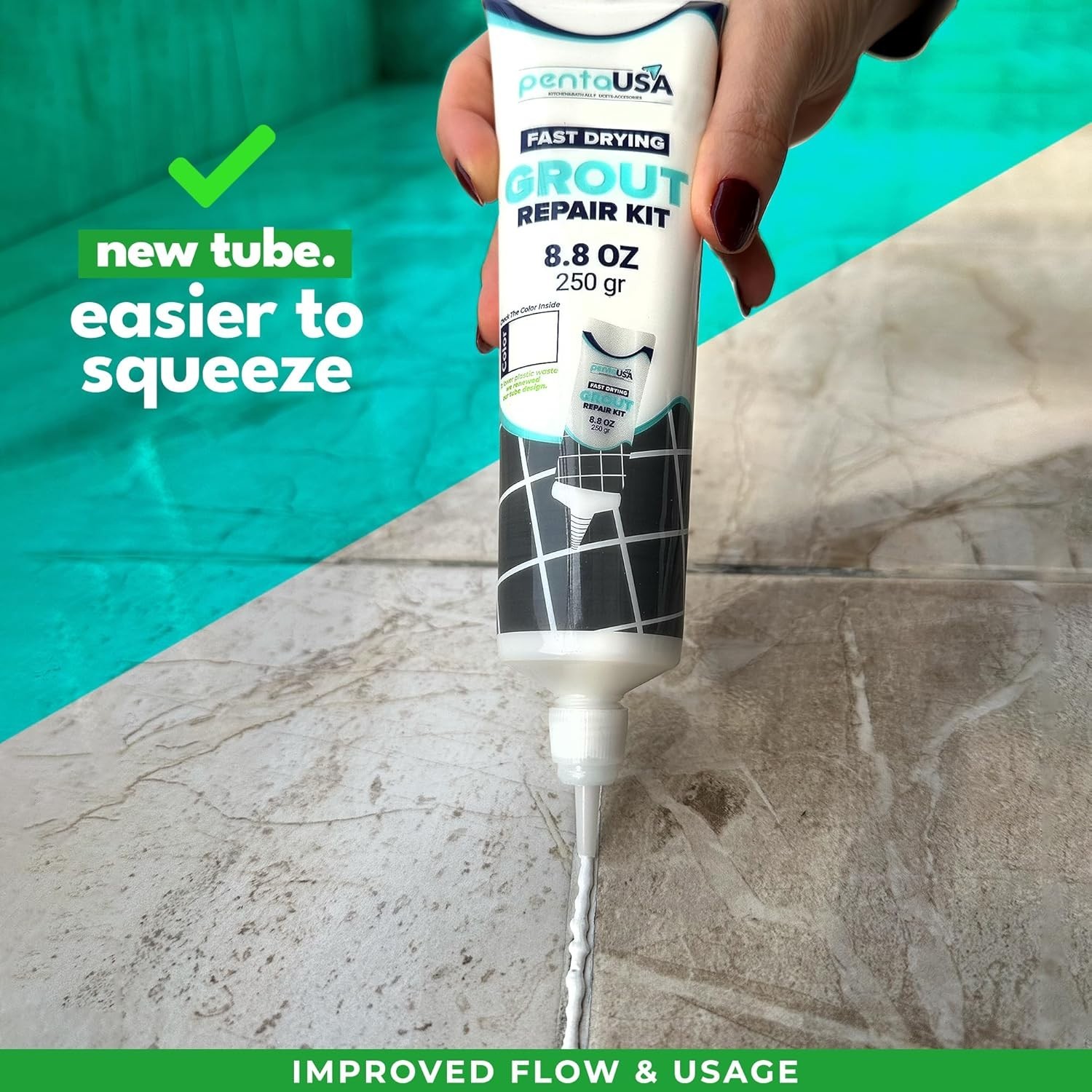 White Tile Grout Repair Kit – Water-Resistant Acrylic Filler