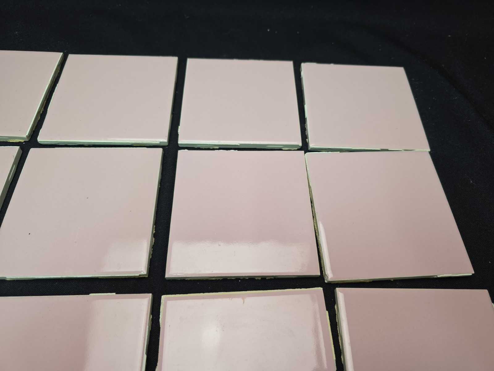 Reclaimed Pink Ceramic Tile Wenczel 12 Pieces 1960s 4 1/4” Vintage MCM