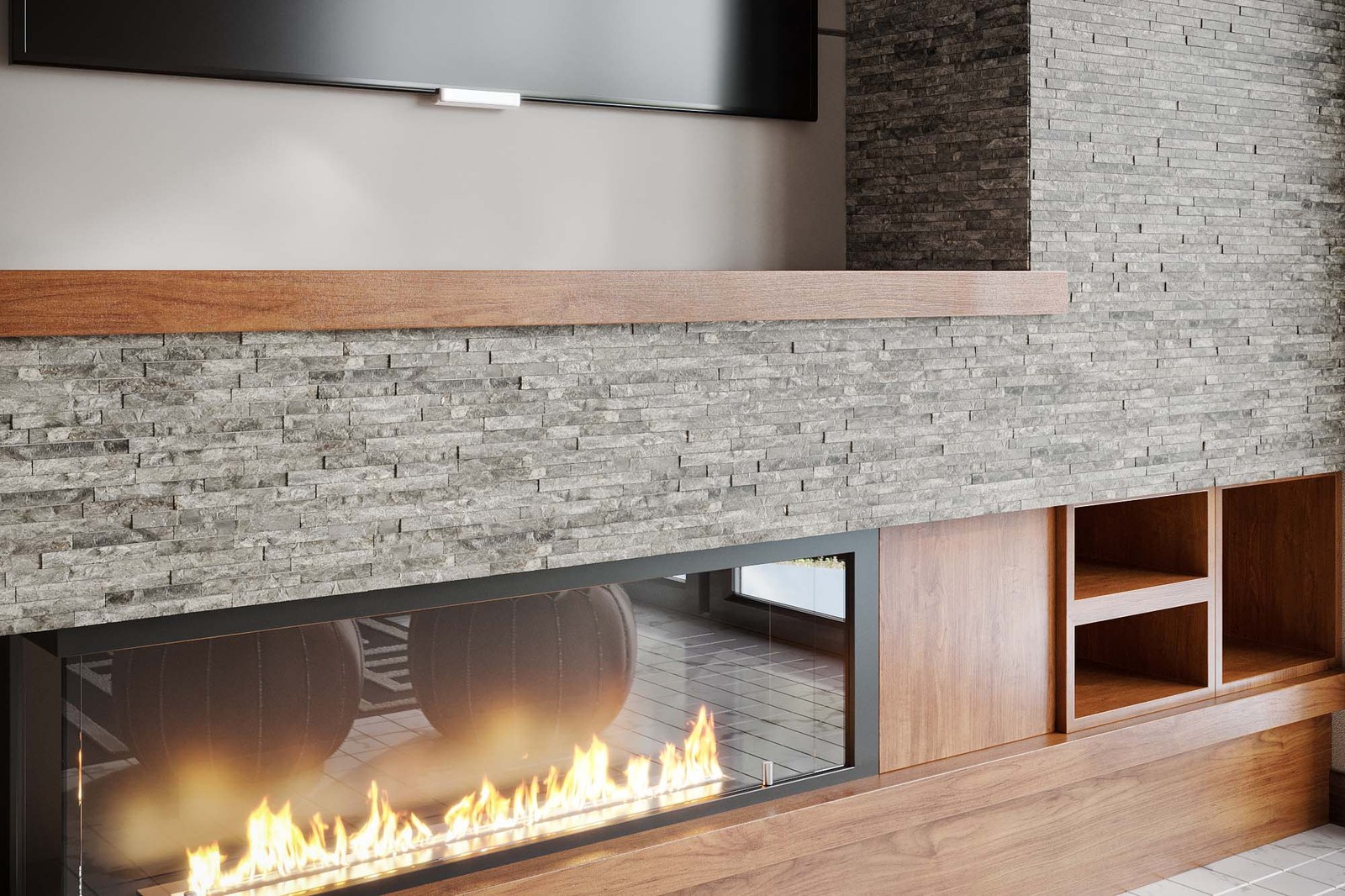 Cruz Bay Studio MKT2765 Slender Strip – 3″ x 12″ Brick Wall Tile – Ashen Grey