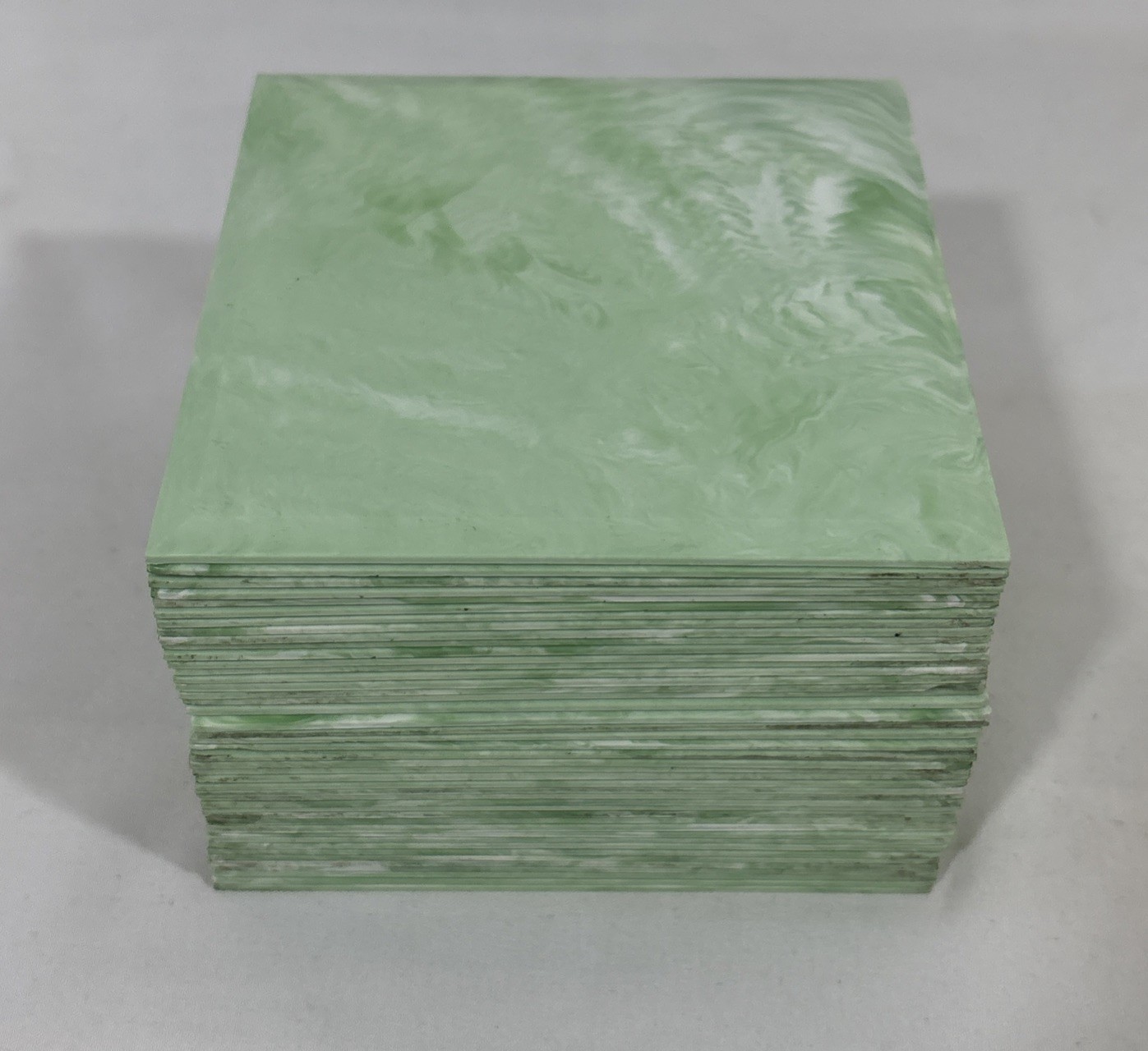 5 Vintage Mint Green Marble Plastic Polystyrene Wall Tiles 4.25×4.25 Beveled #C