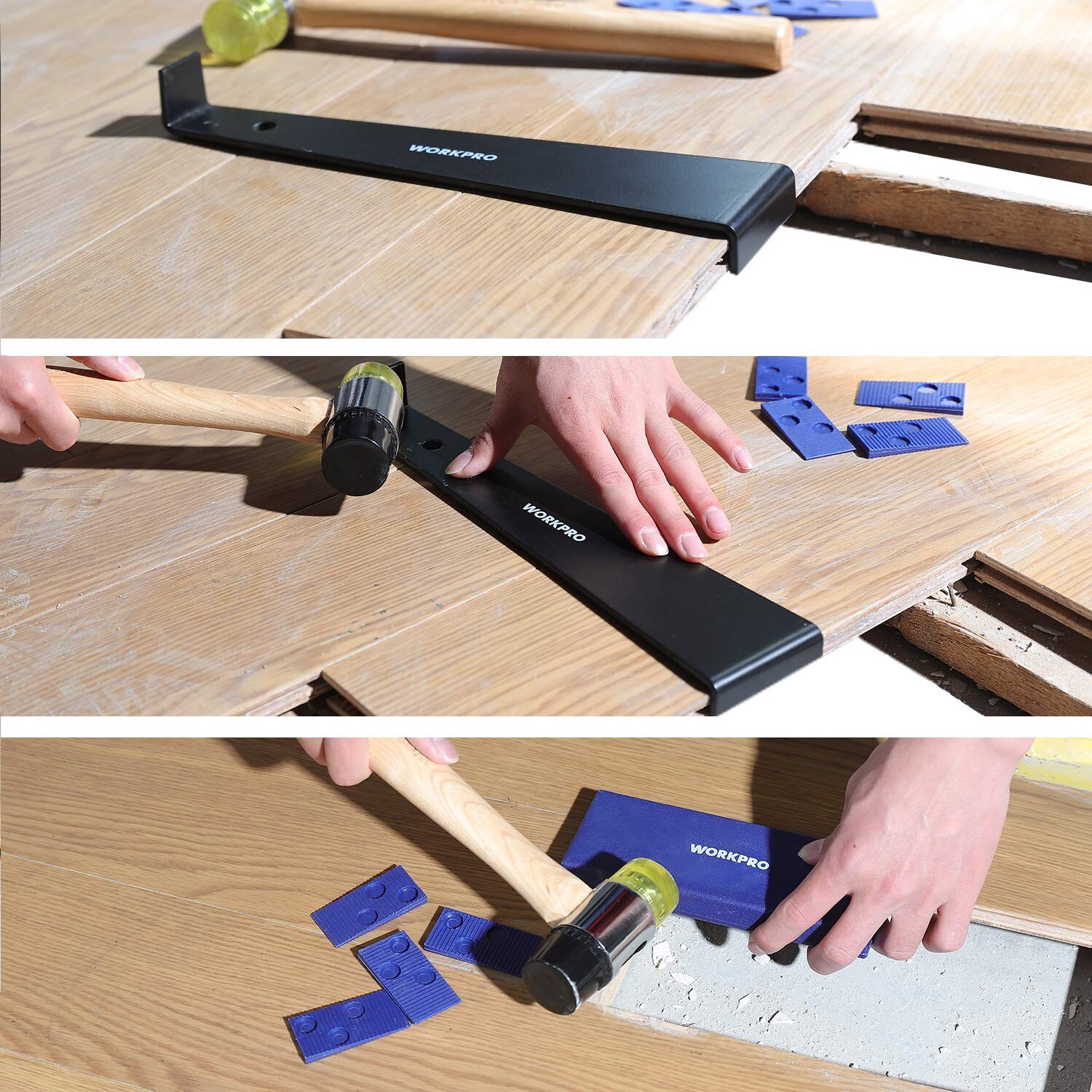 Professional-Grade Laminate Flooring Kit with Cast Iron Mallet and Tapping Block