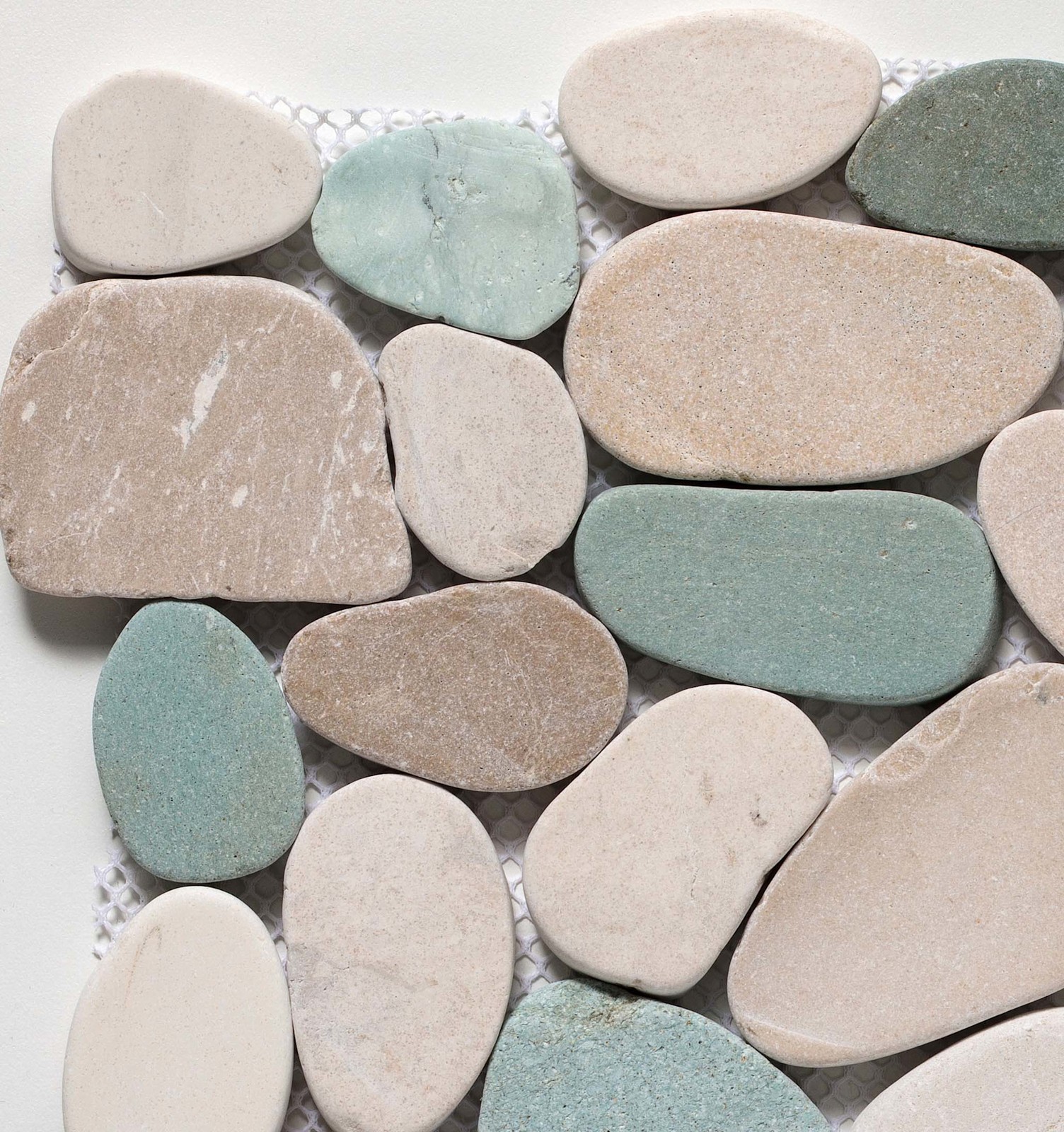Cruz Bay Studio XS3PGWT Sliced Pebble – 11″ x 11″ Pebble and Rock – Green / Tan