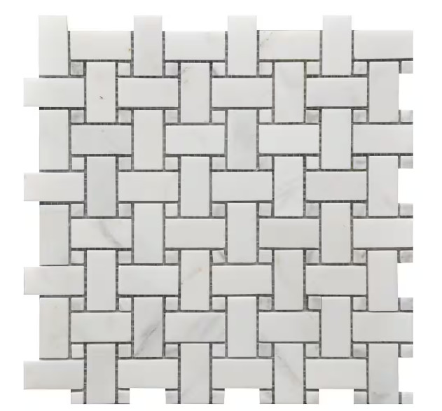 Roca Rockart Basket Weave Marble Polished 12 in Natural Stone Mosaic Tile