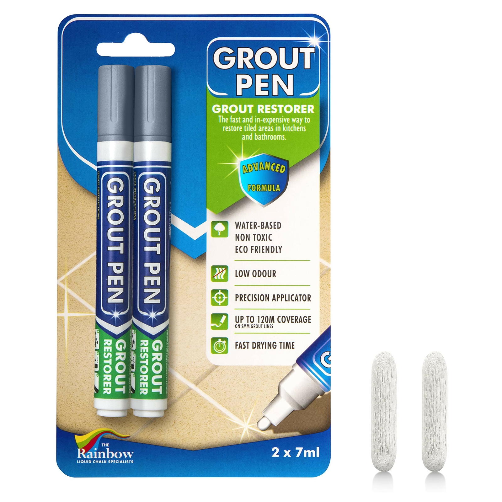 Grout Pen Grey Tile Paint Marker: Waterproof Tile Grout Colorant w/ Extra Tips
