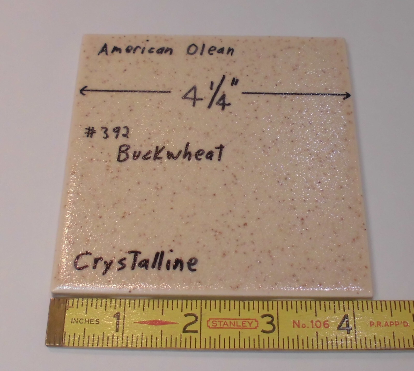 1 pc. Buckwheat/Browns: 4-1/4″ Ceramic Tile: Matte-Crystalline, American Olean